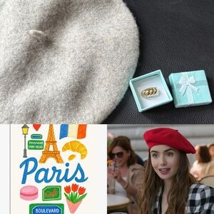 NEW Croissant Dome Ring 18k Gold Vermeil 925 Sterling Silver SZ 5.5 FREE BÉRET!